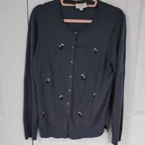 Loft Women's Blue/Gray Cardigan Sweater